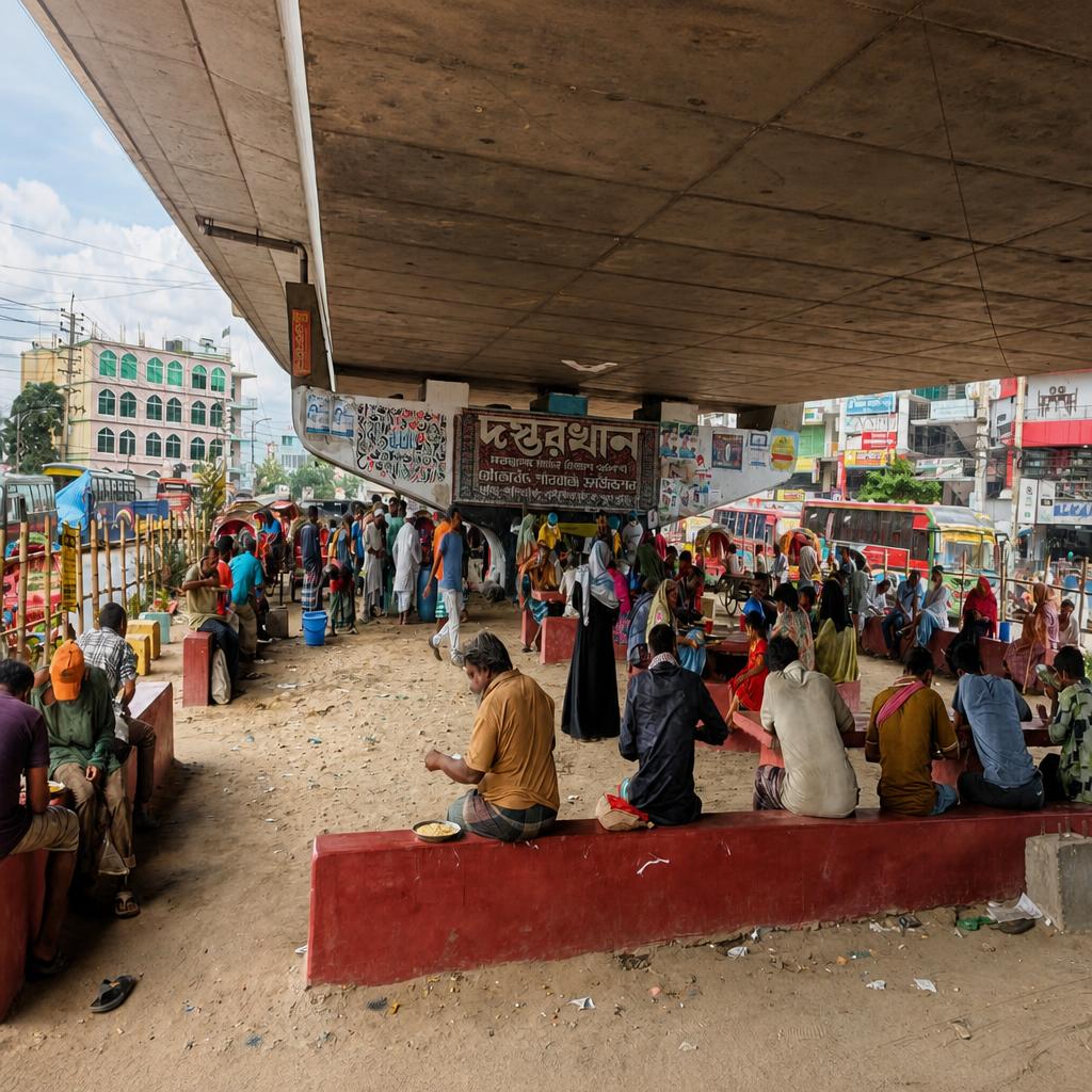 Community meal distribution at a Dastarkhan site